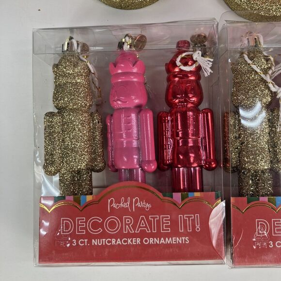 Lot of Wooden Nutcracker Figurines Soldier Decor Christmas Ornament Decor Pink - Picture 2 of 10